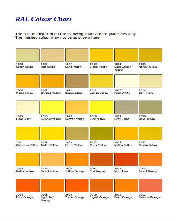 color chart template
